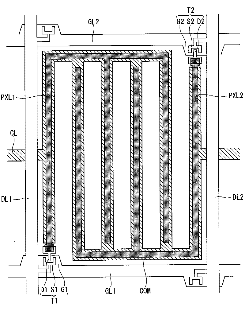 High light transmittance in-plane switching liquid crystal display device