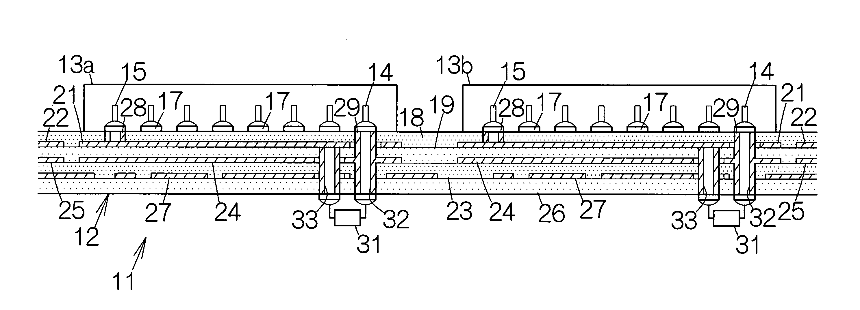 Printed wiring board including power supply layer and ground layer