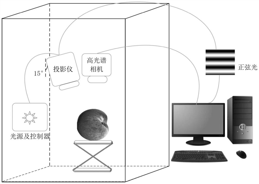 Fruit defect detection method based on structured hyperspectral system