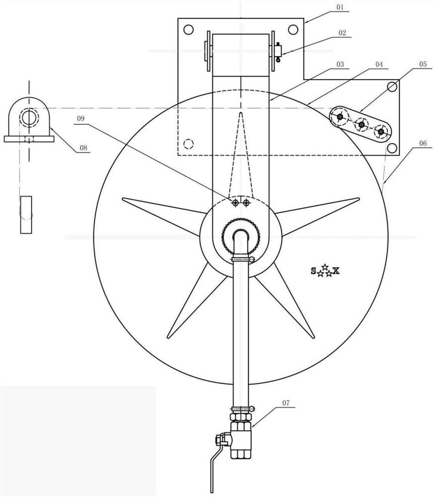 A multifunctional turntable integrating fire fighting, escape, unblocking and flushing