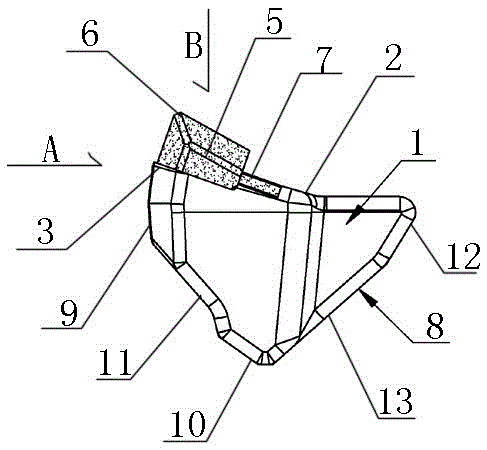 Crusher tooth head of stone crusher