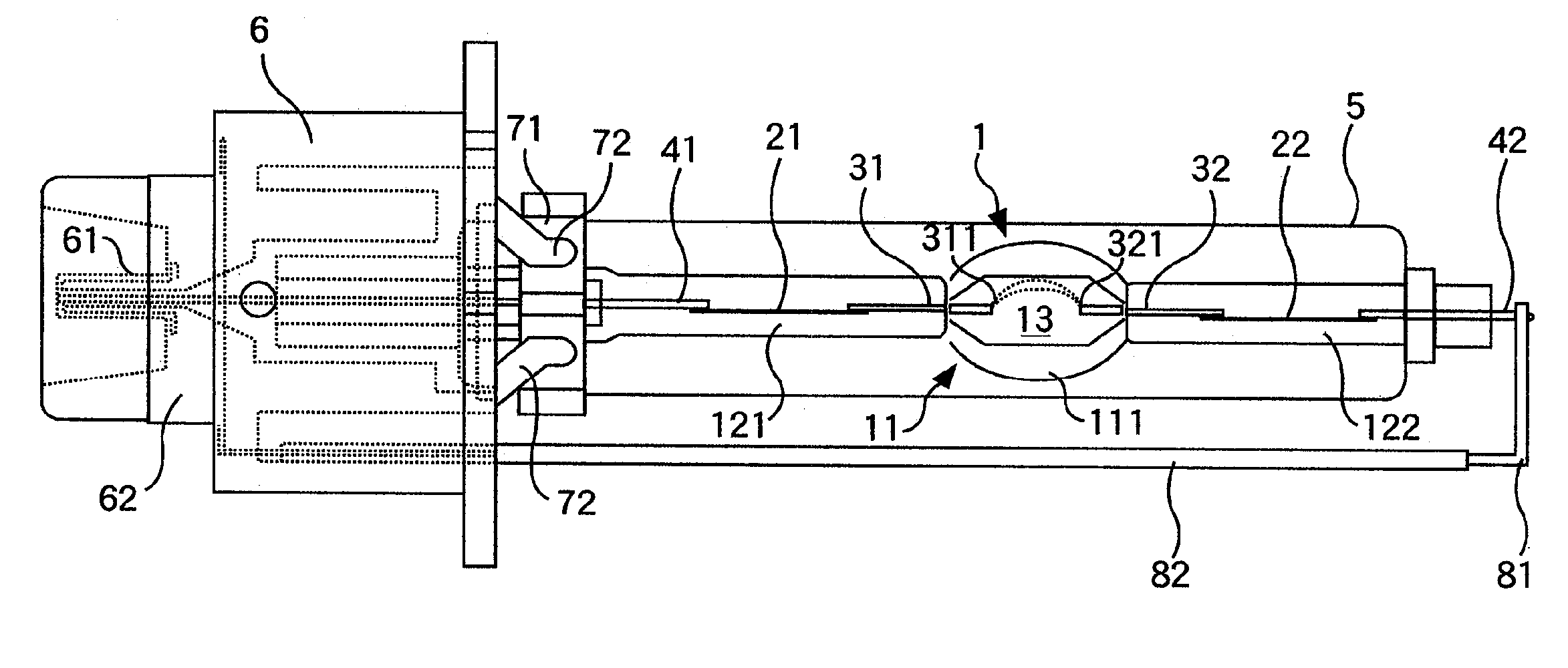 Metal halide lamp and lighting device using therewith