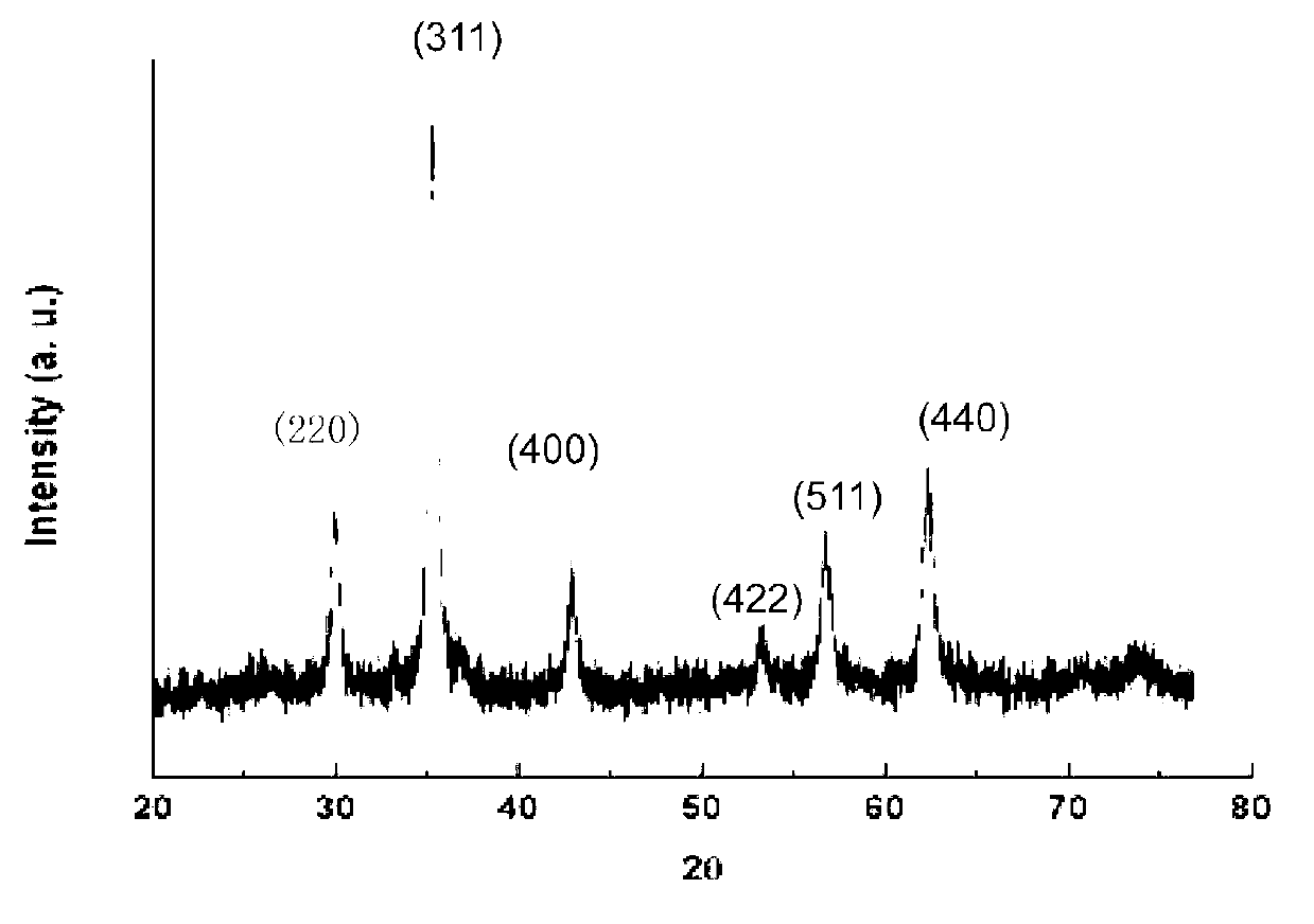 Preparation method of manganese ferrite nanoparticle-graphene compound