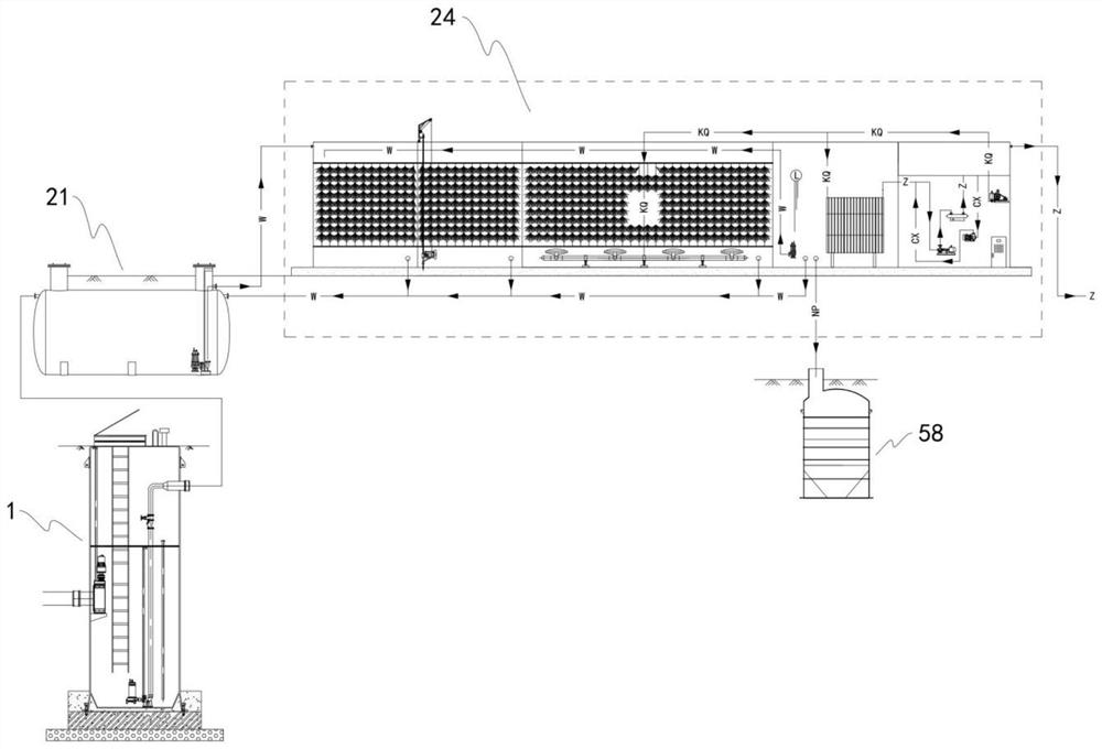 Sewage lifting and treatment system