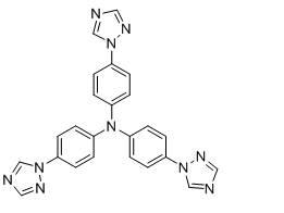 Tris(4-triazole phenyl) amine compound as well as preparation method and application thereof