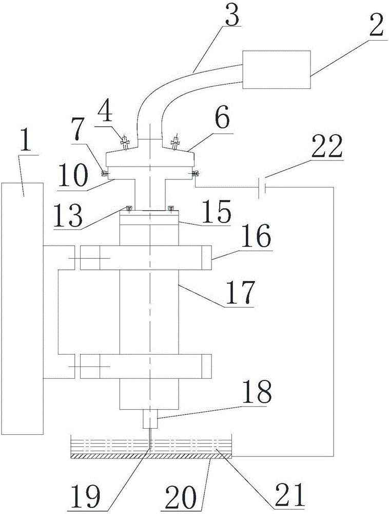 Tool electrode high-speed rotation electromachining electric conduction device