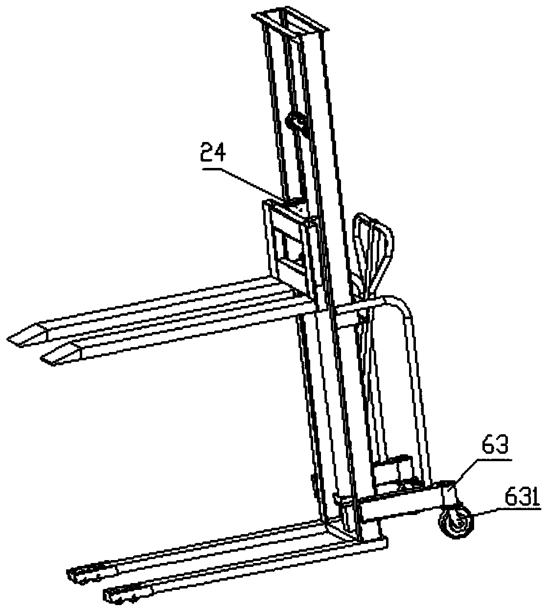 Hand cart for construction object-carrying ascending operation