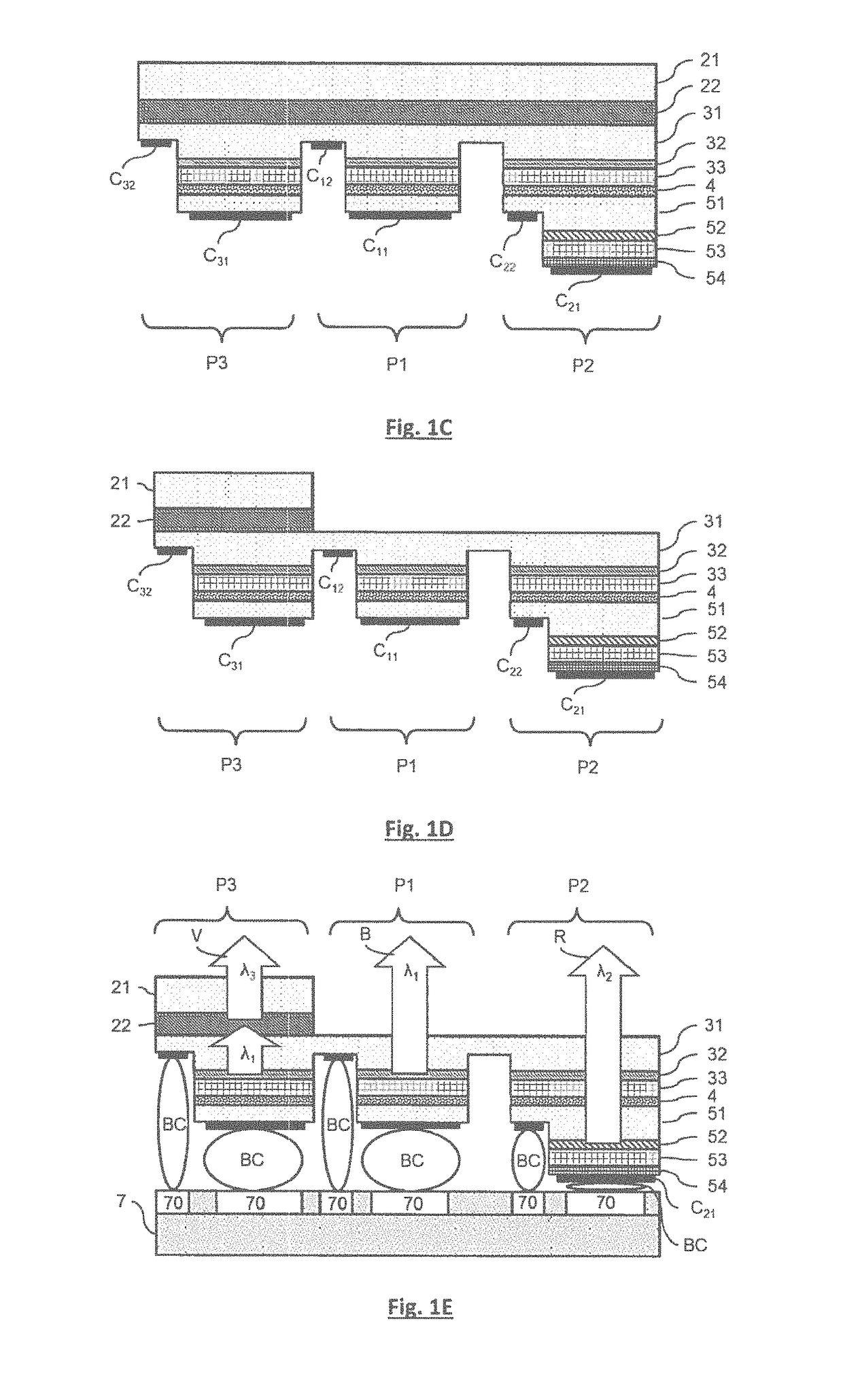 Semiconducting pixel, matrix of such pixels, semiconducting structure for the production of such pixels and their methods of fabrication