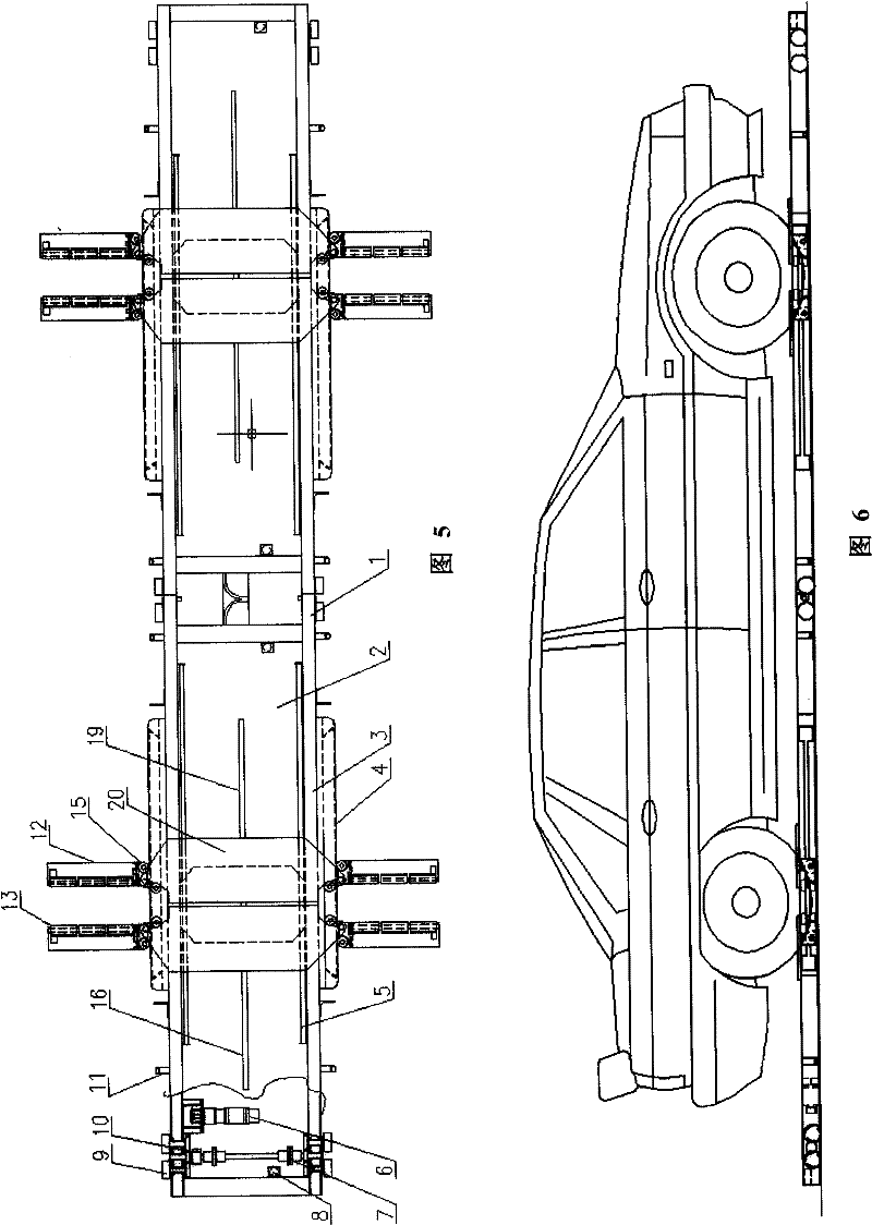 Ultra-thin full-floating vehicle-taking apparatus by manipulator