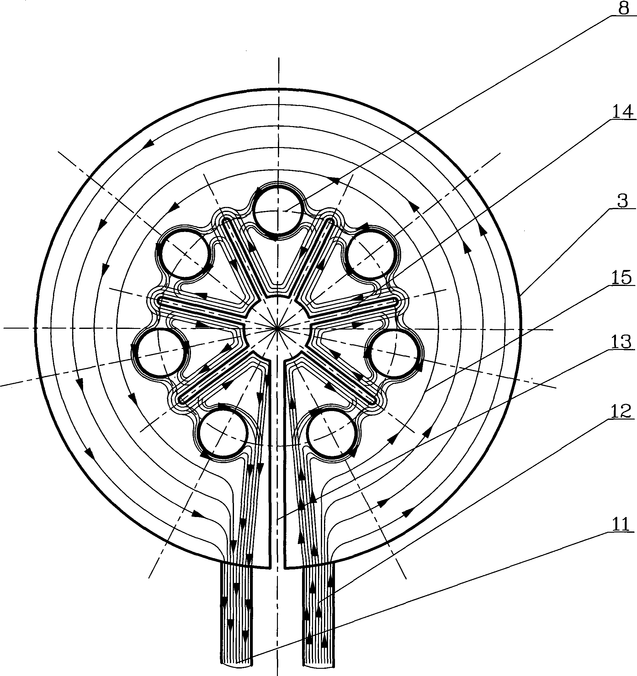 High-frequency coil structure capable of simultaneous producing eight silicon cores and other crystal material