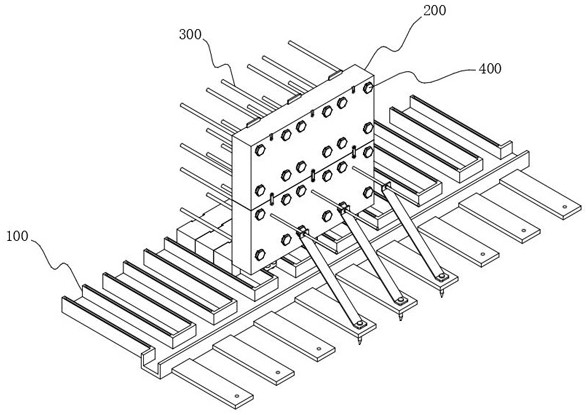 An anchoring device for vibrating and shaping concrete used for building side walls of deep foundation pit modules