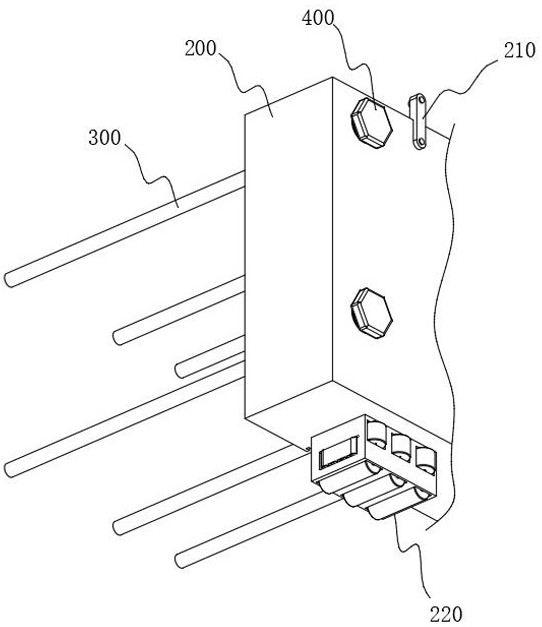 An anchoring device for vibrating and shaping concrete used for building side walls of deep foundation pit modules