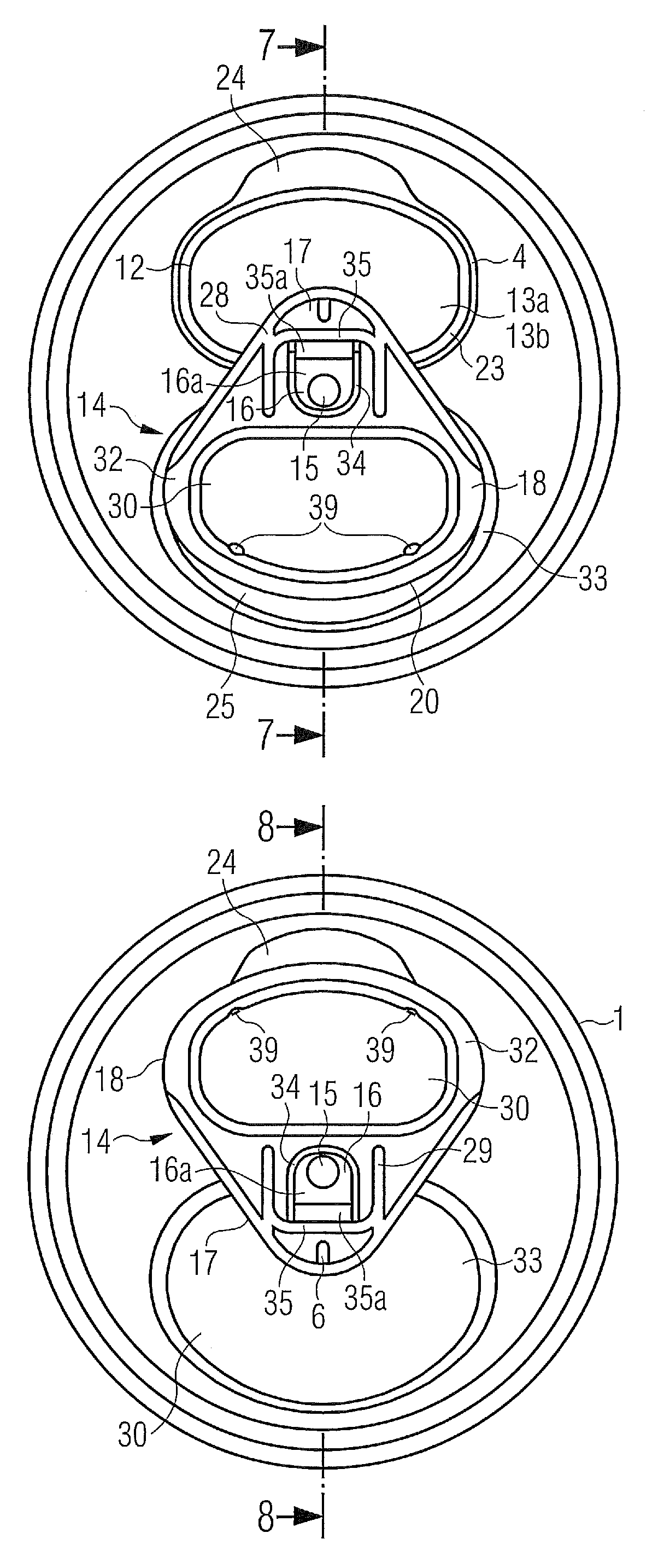 Re-closable lid, in particular of a beverage can, having rotatable opener tab with a closure attachment