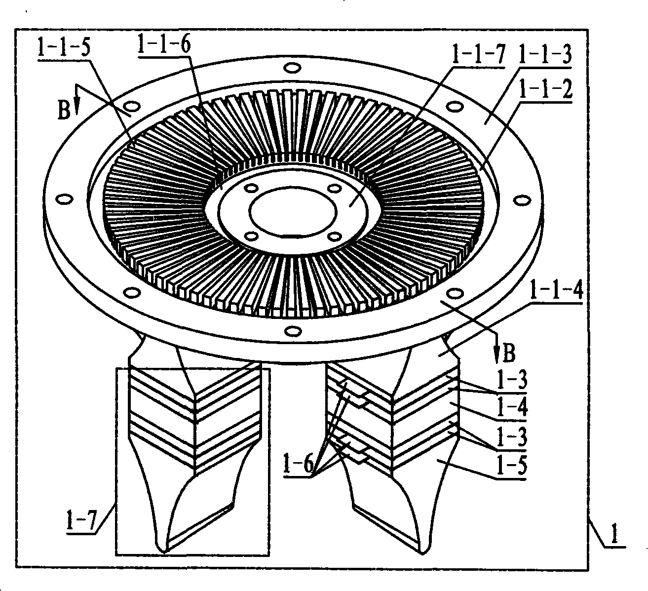 Longitudinal-shaking sandwich energy converter type collar plate shape dual rotor ultrasonic motor