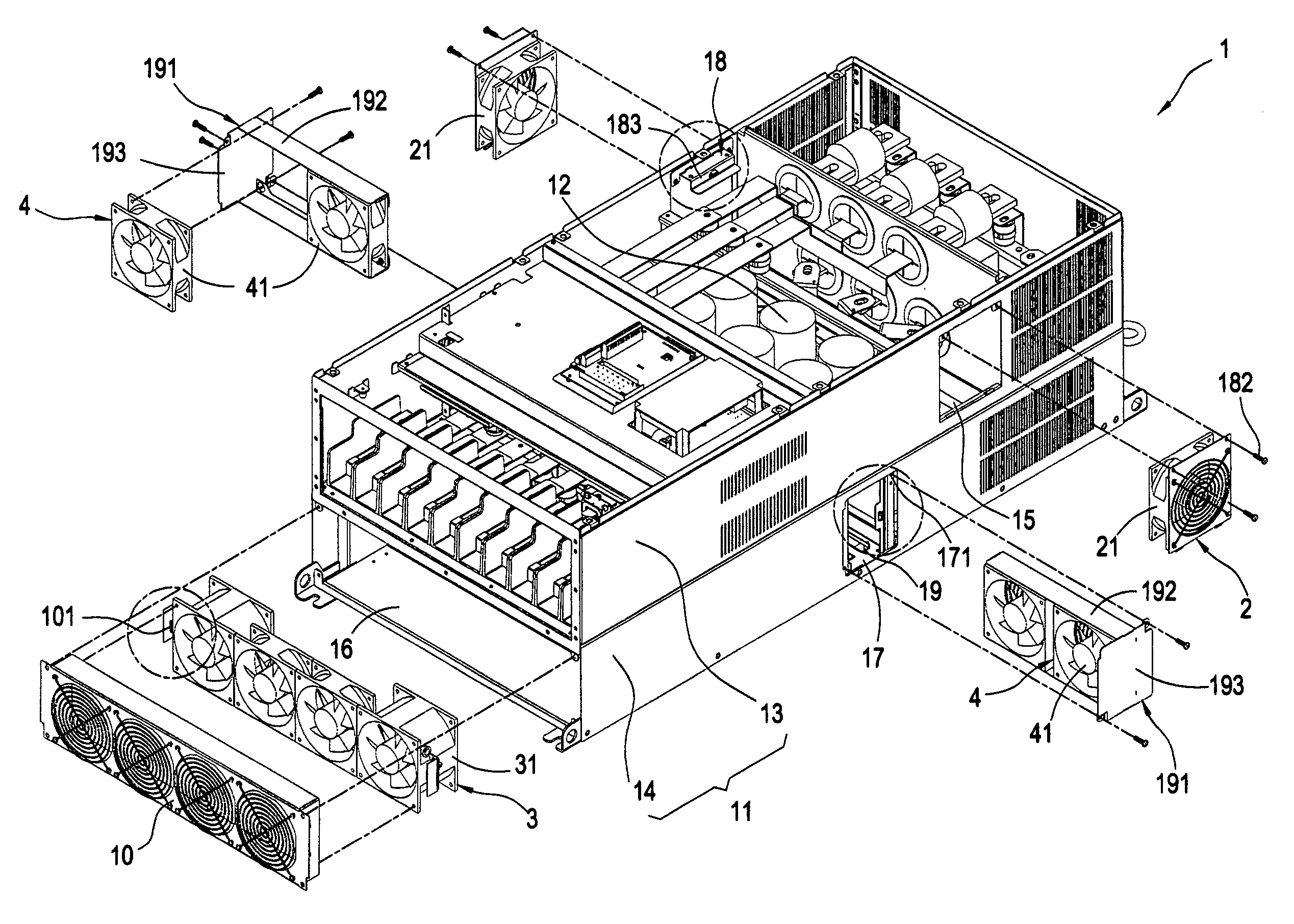 Fan control device for frequency converter