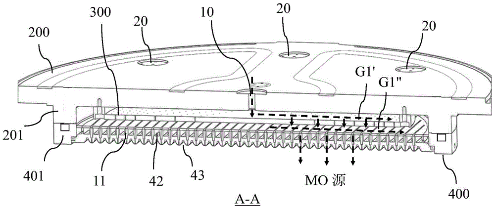 MOCVD system and reaction gas conveying device thereof