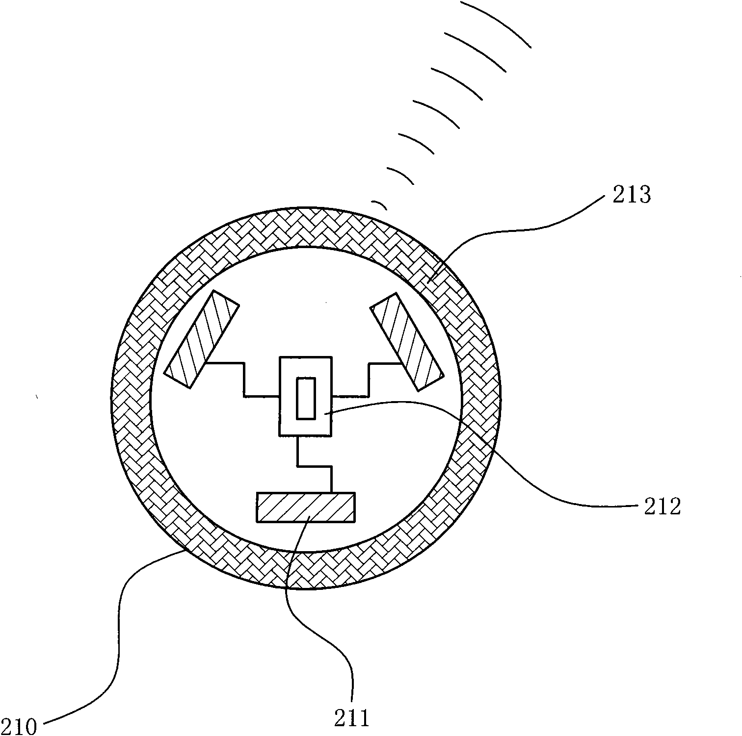 Package body capable of realizing signal emission function by power generation device