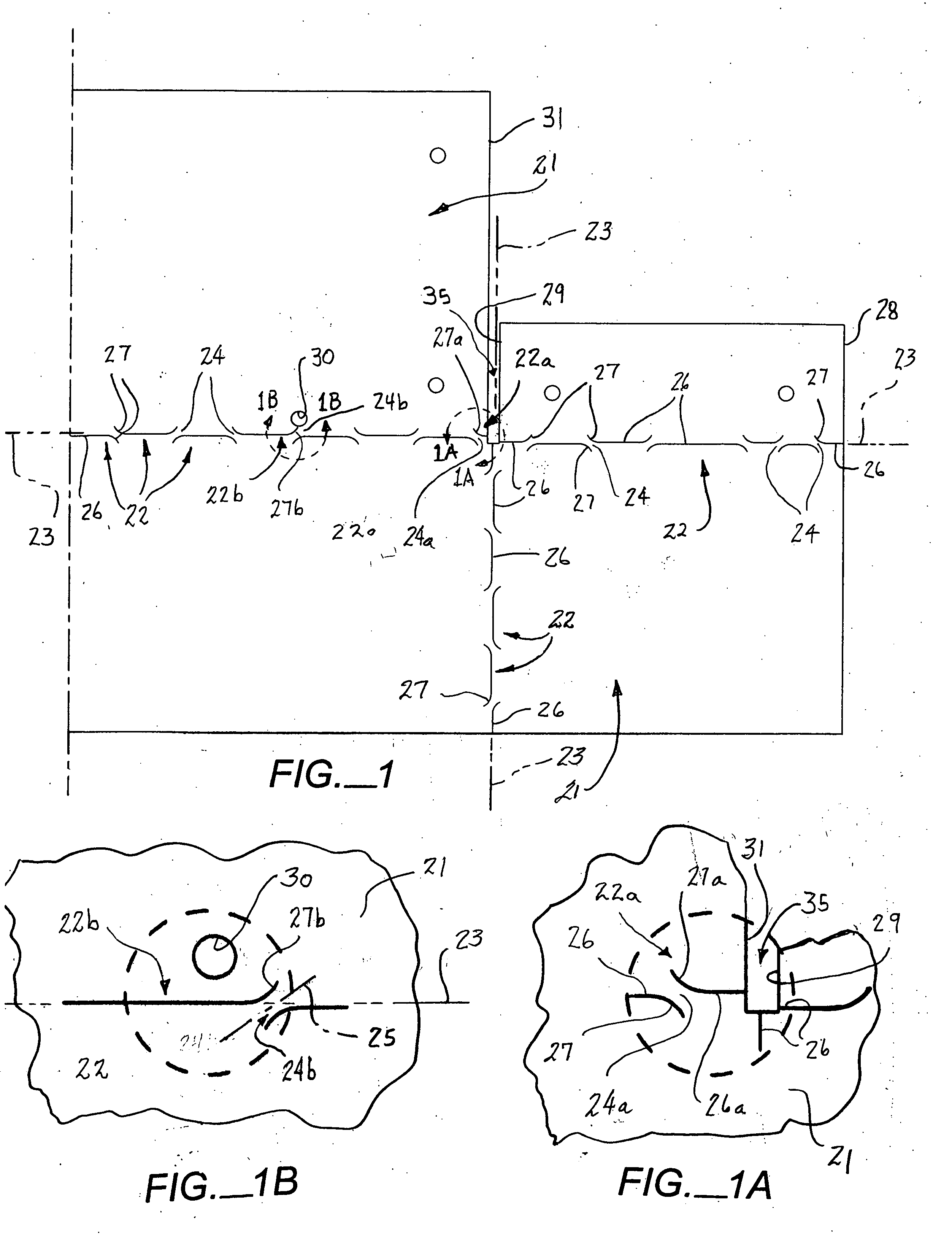 Process of forming bend-controlling structures in a sheet of material, the resulting sheet and die sets therefor