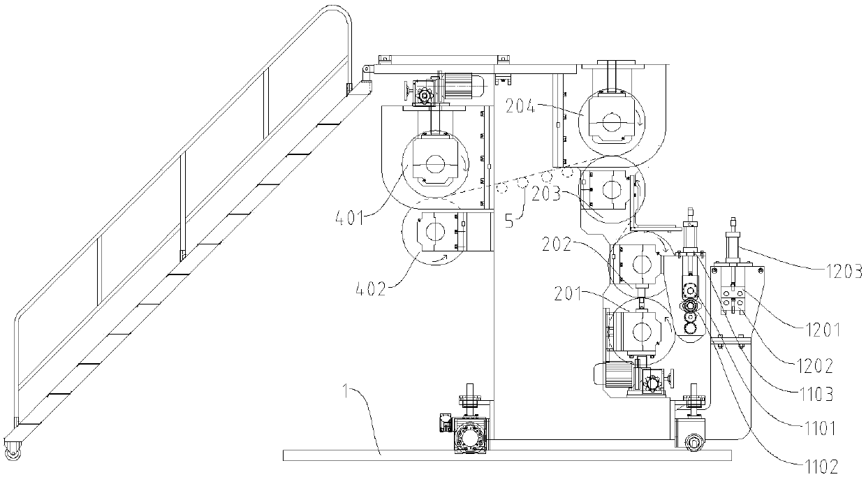 Calender, foaming floor production line and one-time forming production technology