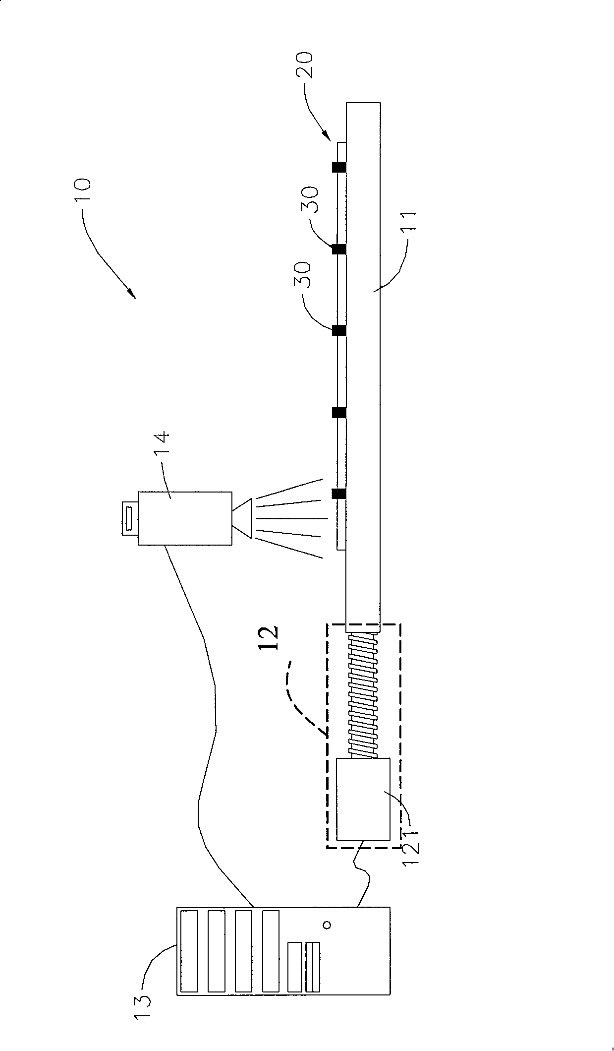 High positioning accuracy image detection device for two-D display panel and its method