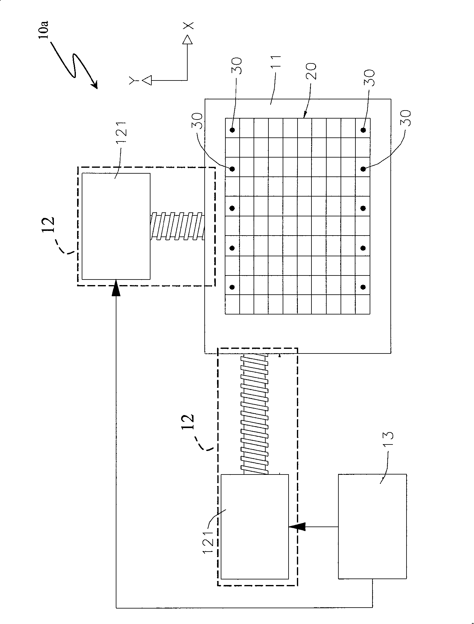 High positioning accuracy image detection device for two-D display panel and its method