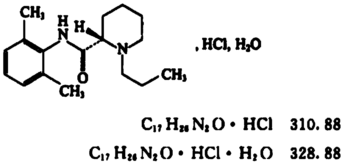 Freeze-dried ropivacaine hydrochloride composition for injection