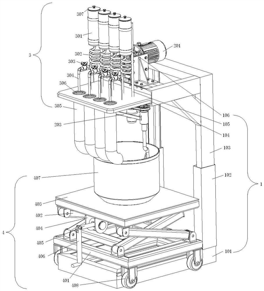 Blending device for producing waterborne epoxy anti-rust paint