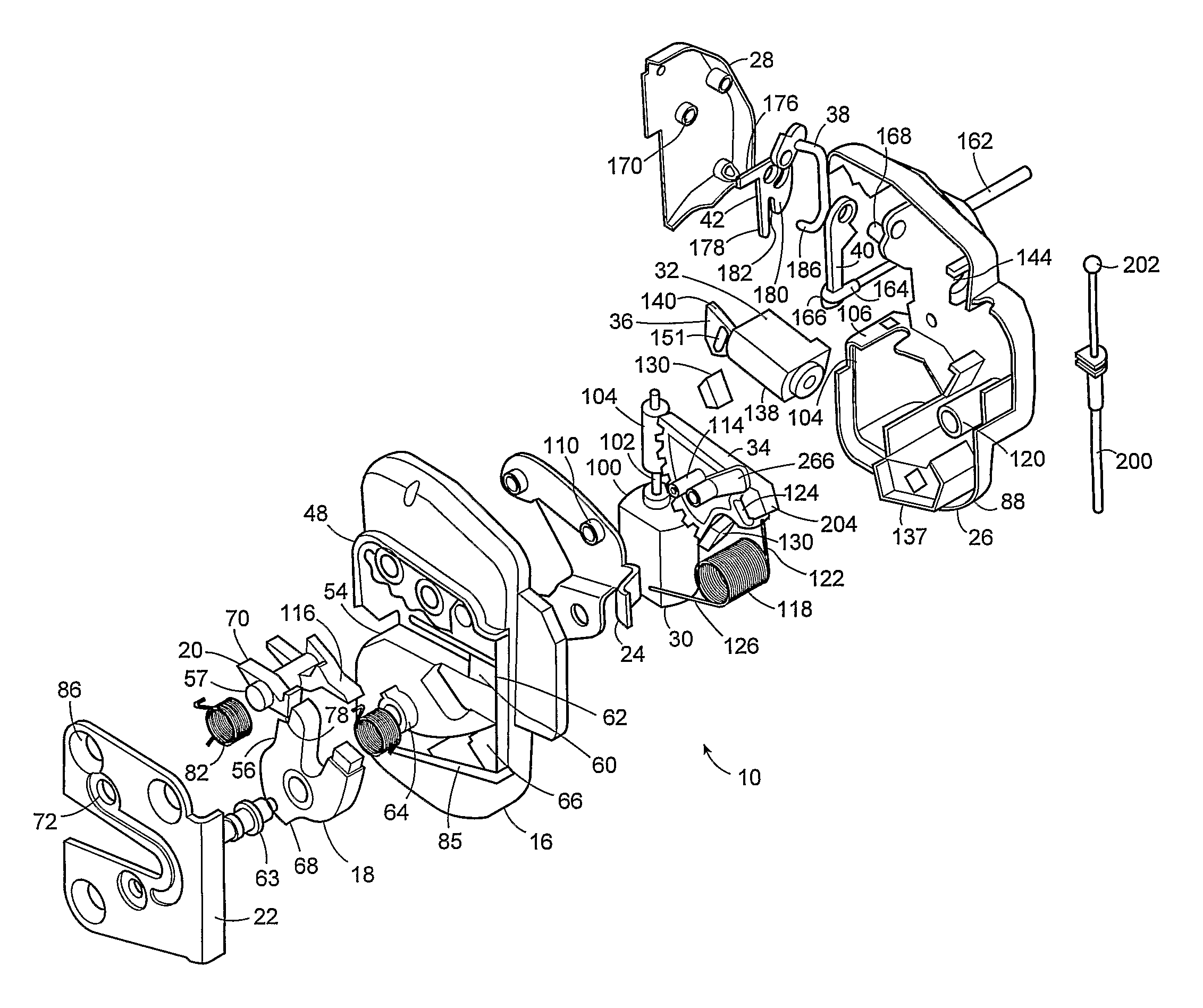 Power release double-locking latch