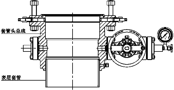 Wellhead assembly bottom connecting device for shortening surface-drilling working time