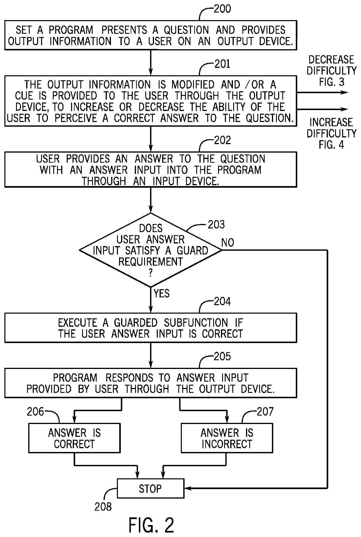 Method and system for altering level of difficulty of computer games and learning programs