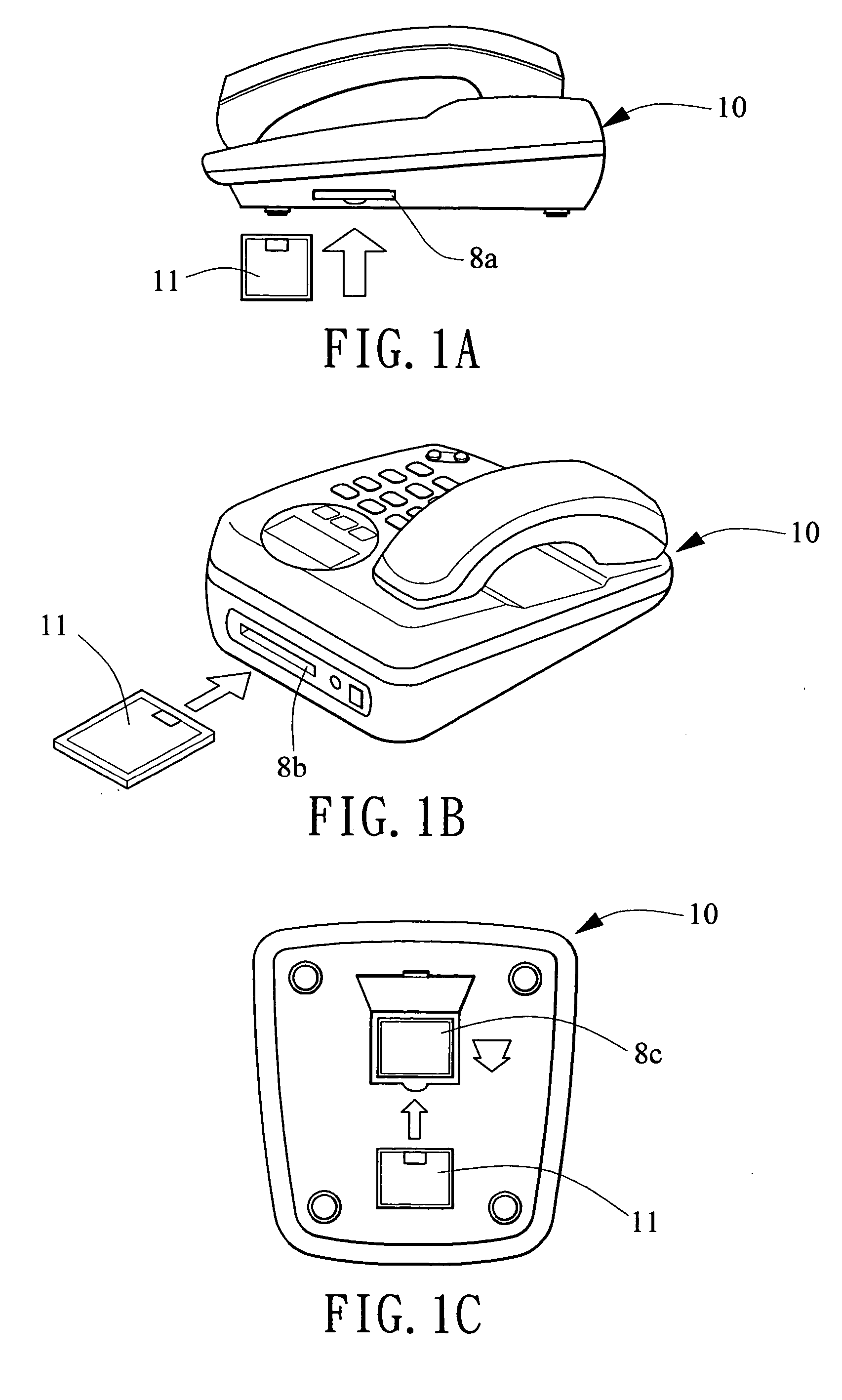 Telephone having slot for receiving a removable memory card