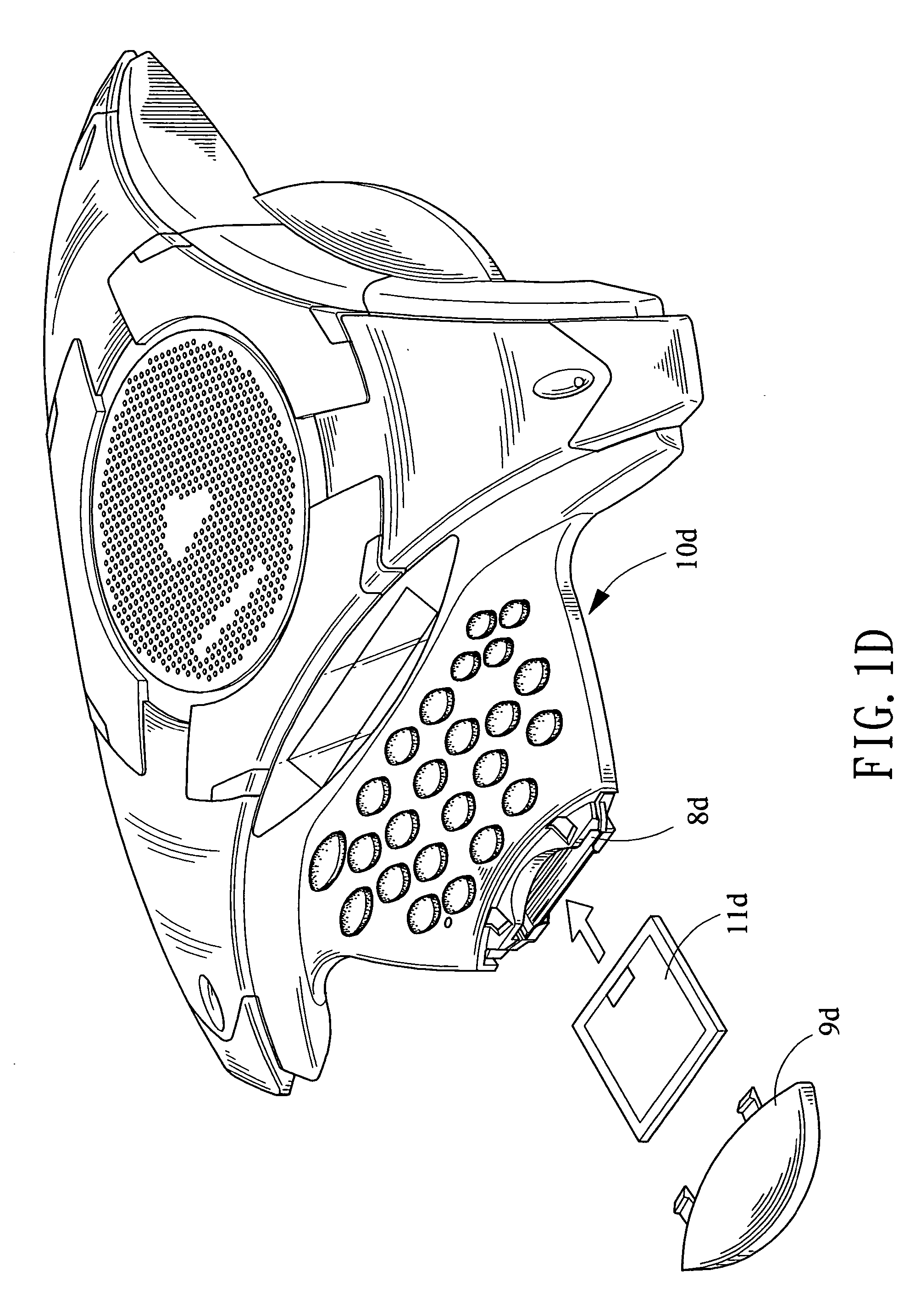 Telephone having slot for receiving a removable memory card