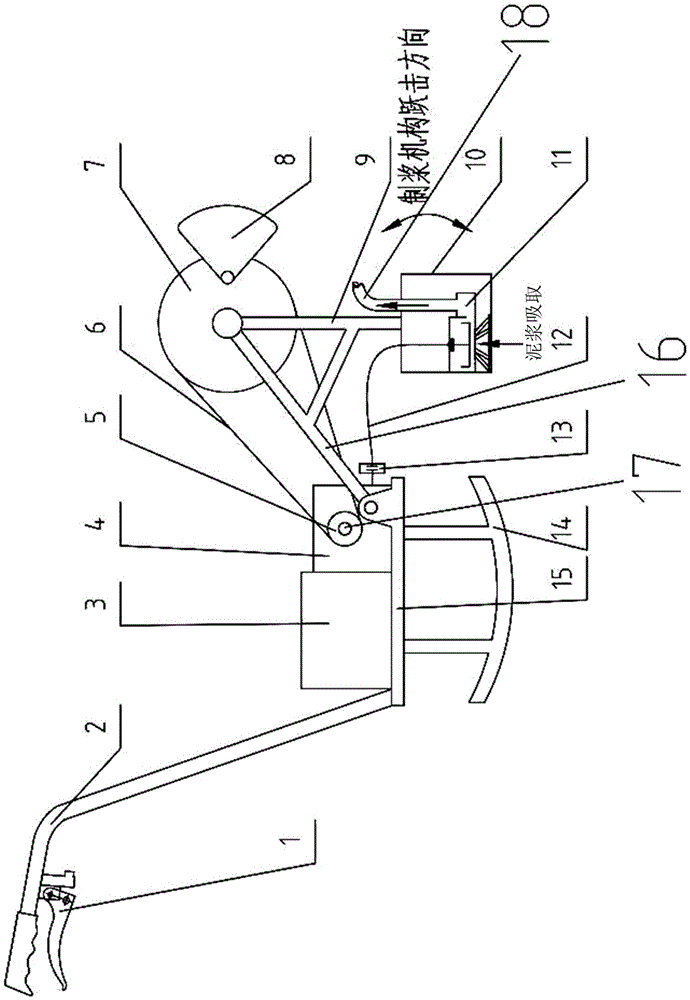 Rice seedling bed frog-type slurry machine