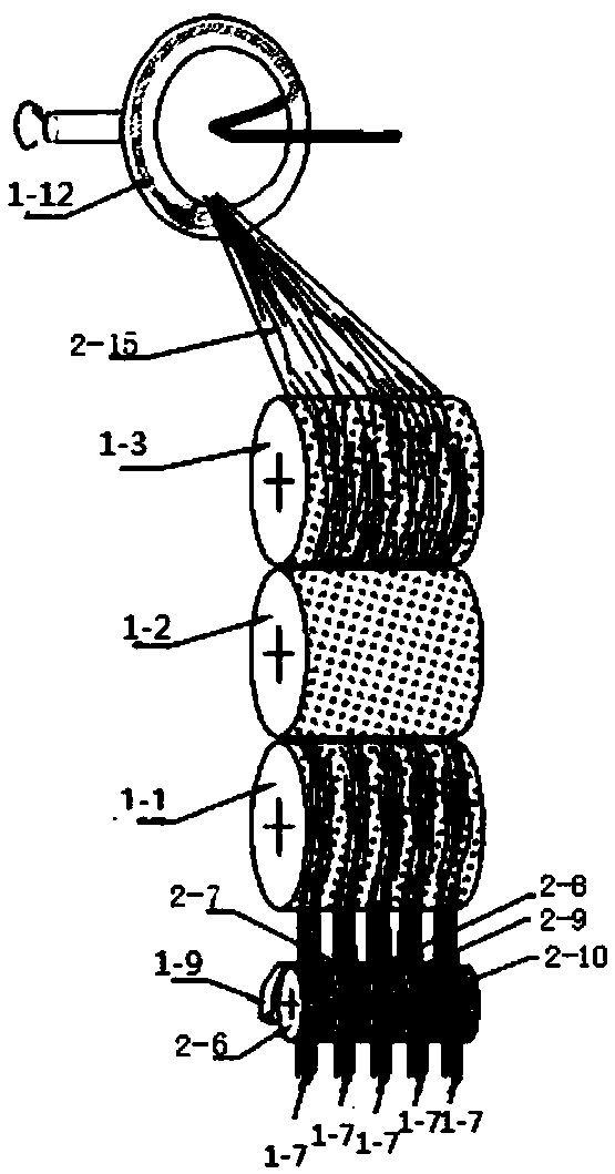 Rotor spinning method and device with five-sliver asynchronous input and three-stage carding