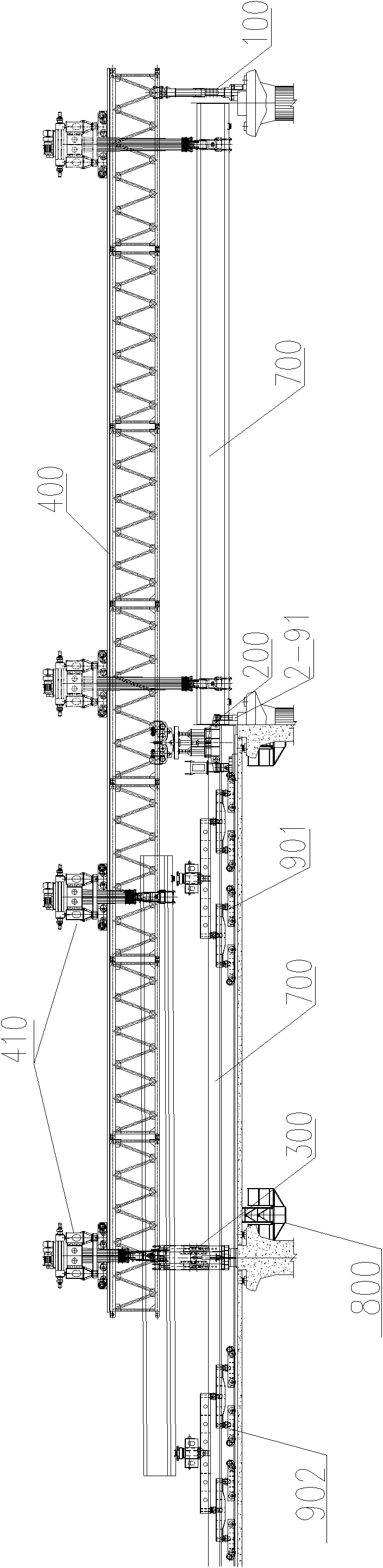 U-shaped concrete beam bridge girder erection machine