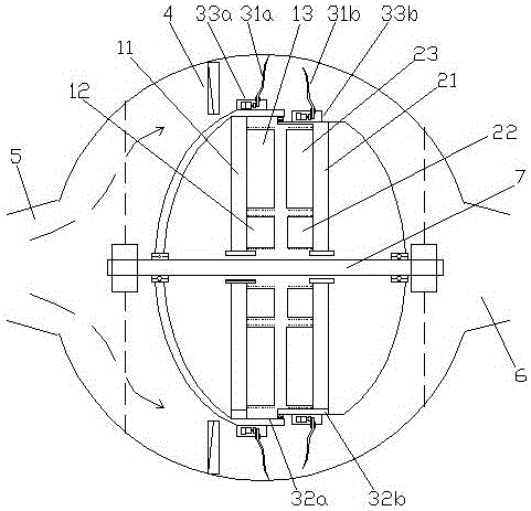 Double-rotor flat assembling movable blade through-flow type hydraulic generator