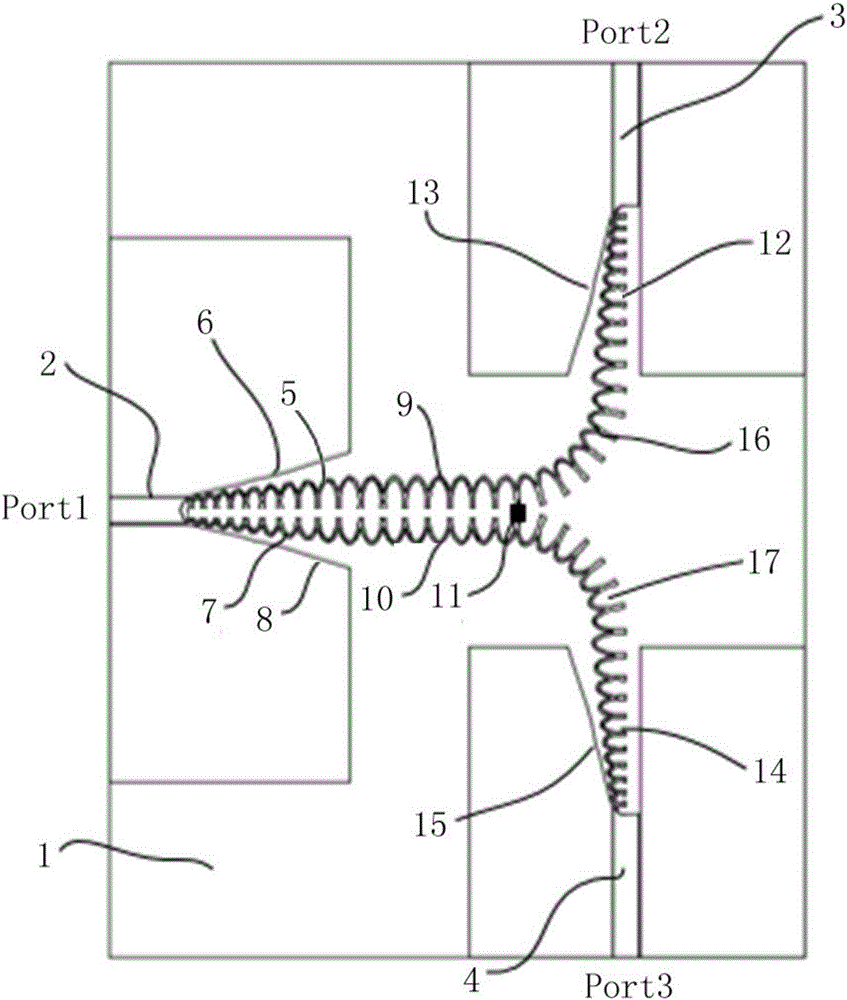 Coplanar waveguide feeding-based semi-ring-shaped surface wave transmission line and power splitter