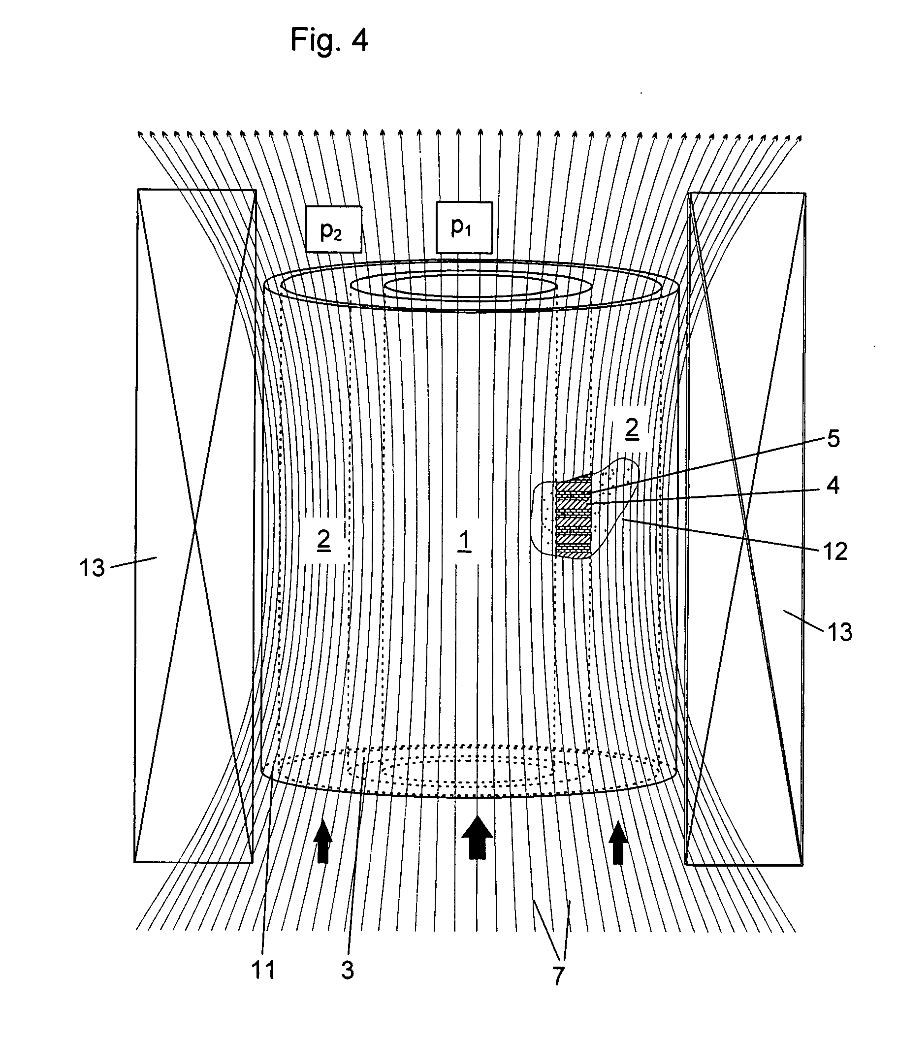 Semipermeable membrane system for magnetic particle fractions