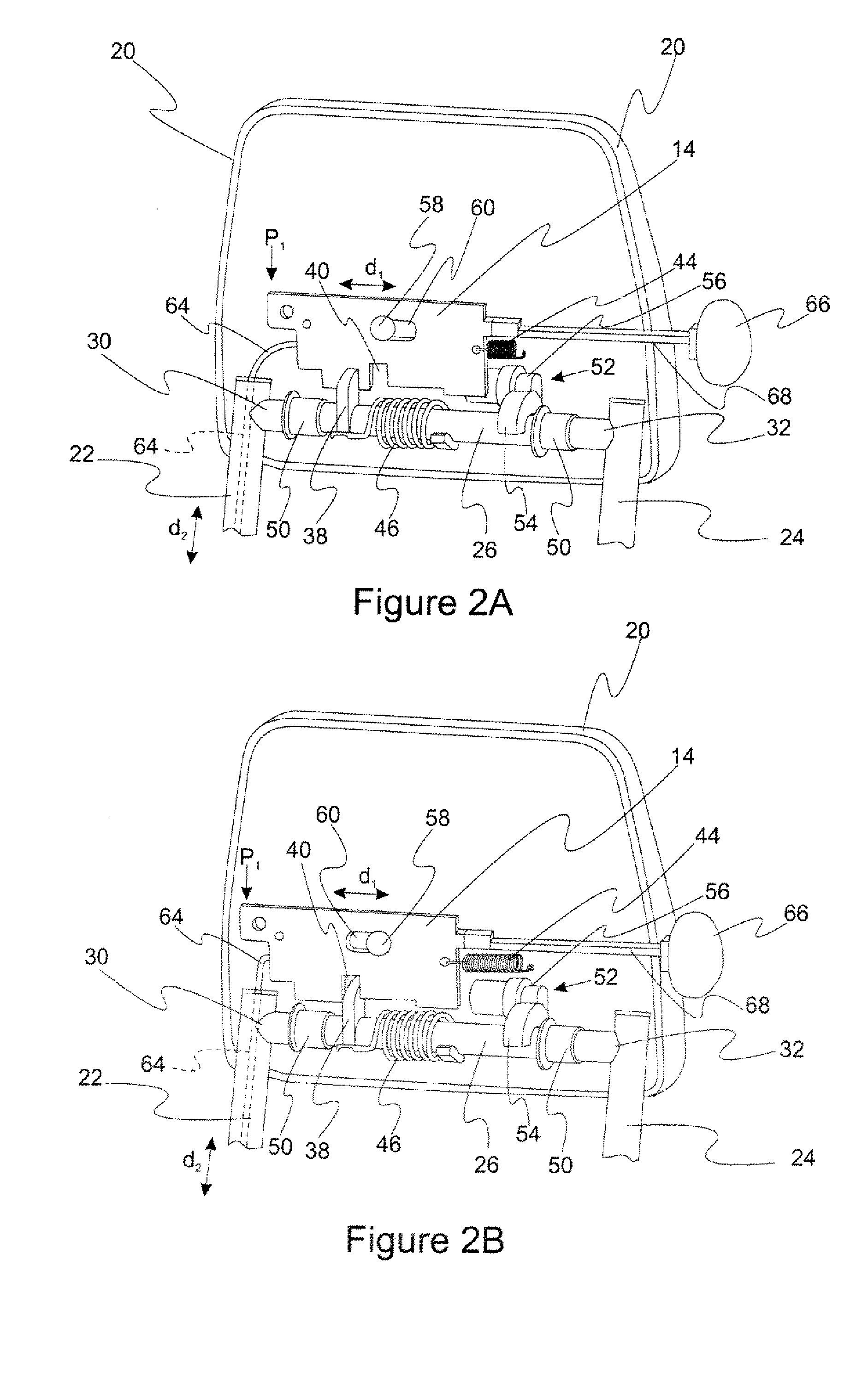 Folding head restraint mechanism