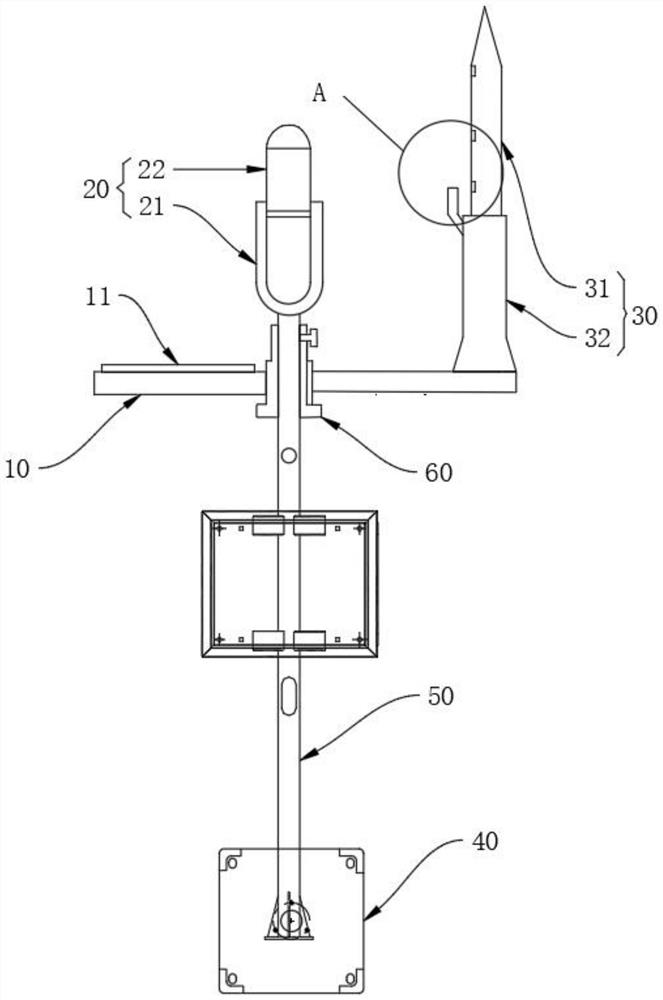 Novel support structure thunder and lightning early warning device