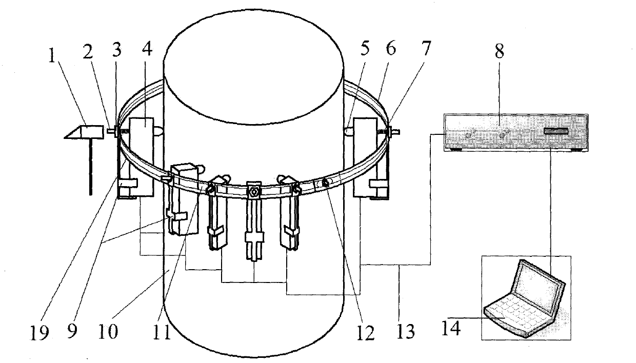 Stress wave nondestructive detection device for ancient tree/ancient building timber structure inner decay