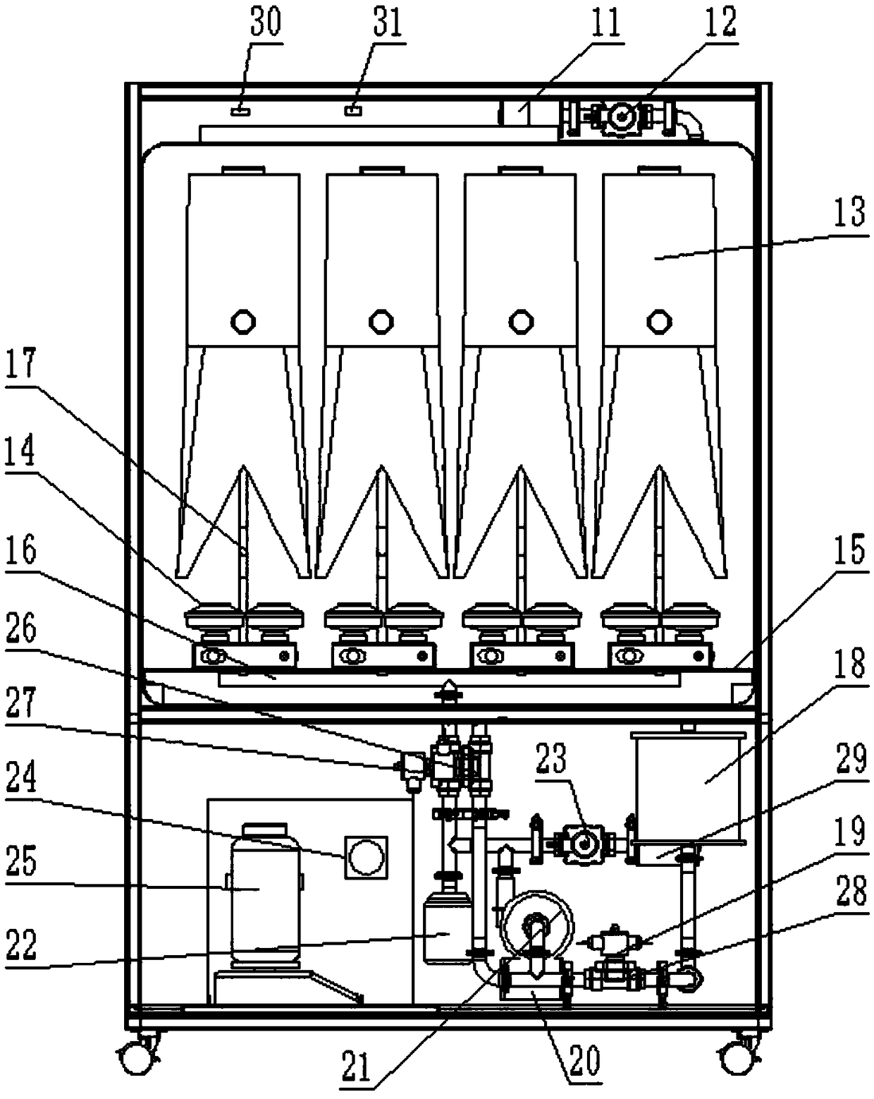 Fumigating and sterilizing cabin for protective equipment