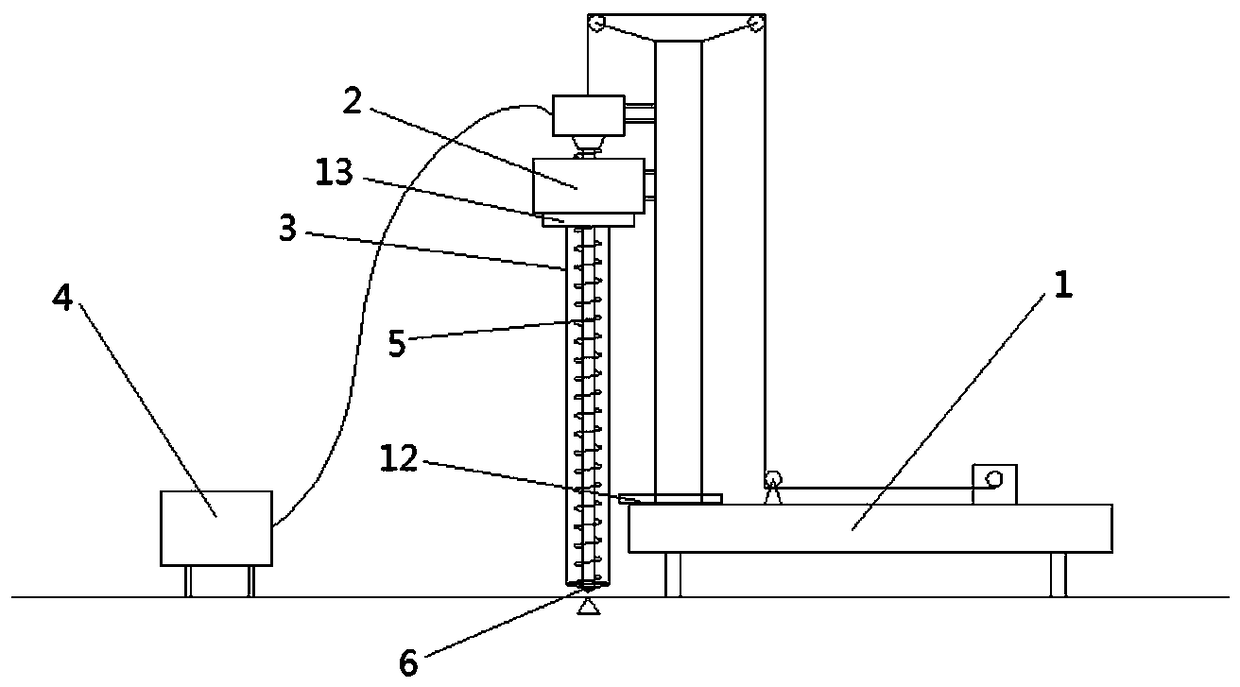 Construction method of long auger drilled grouting pile with medium hole vibrating casing retaining wall