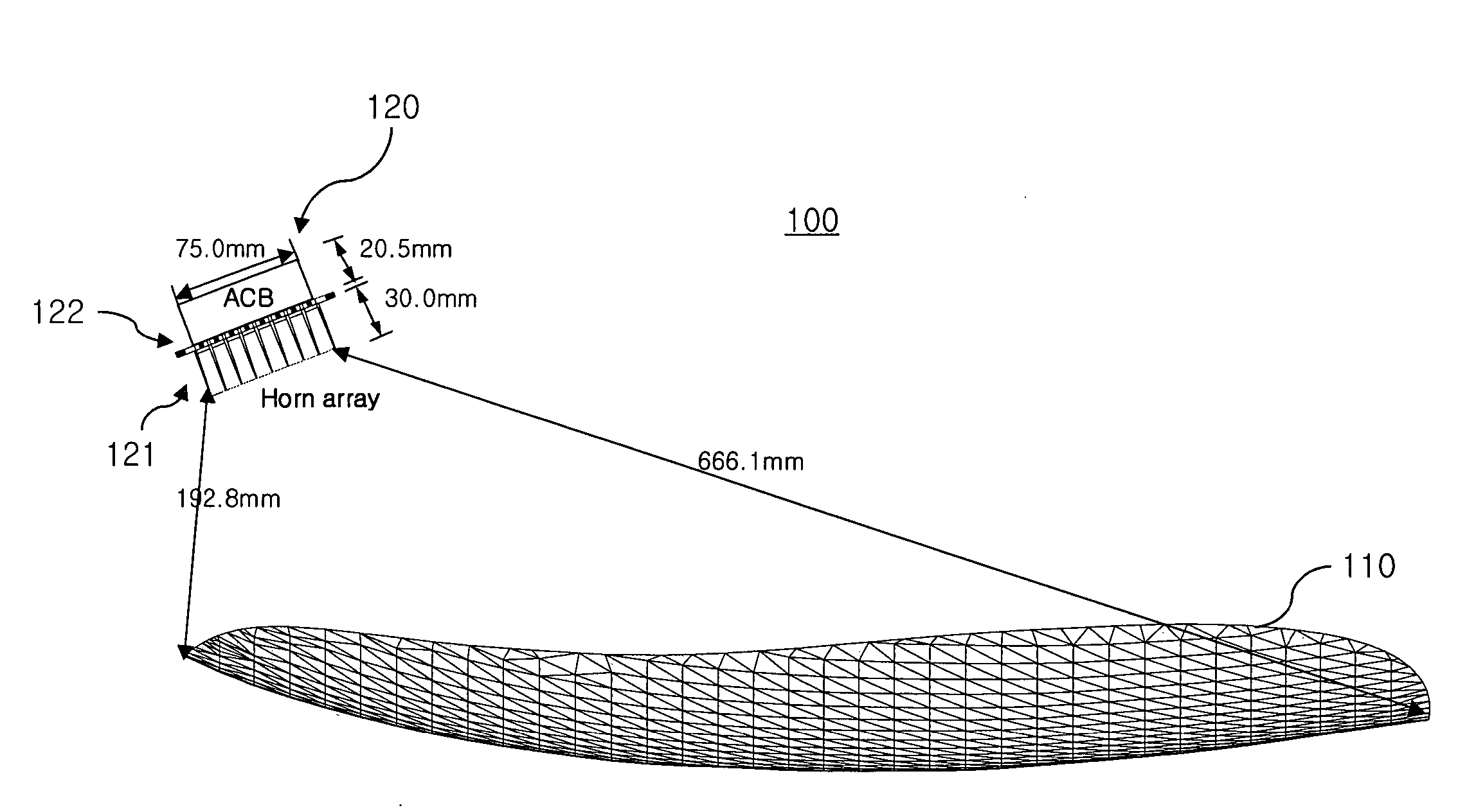 Offset hybrid antenna using focuser