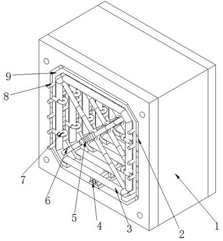 Waterproof bottom support for pipe gallery formwork supporting vertical rod