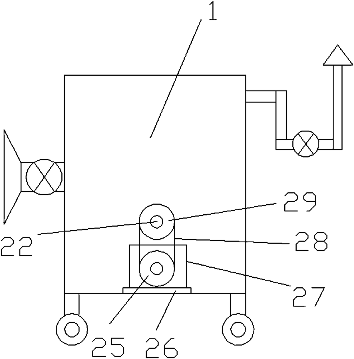 Efficient dust removal device for dust treatment