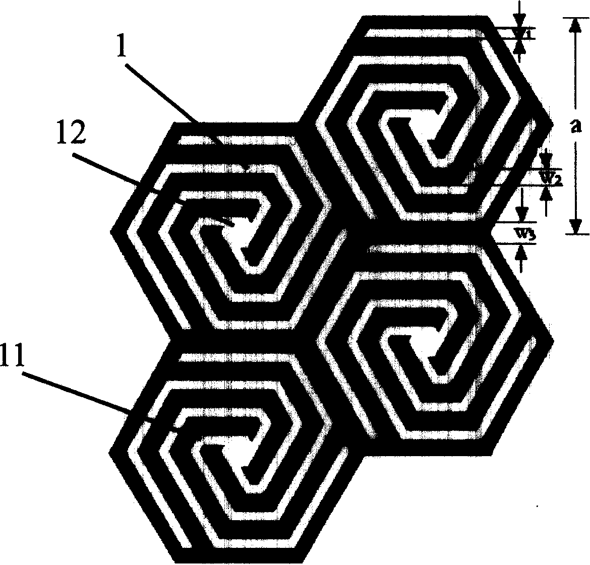 Primitive cell communicate -type electro-magnetic forbidden band structure material