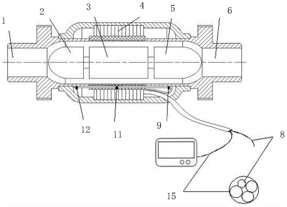 Implantable axial-flow type blood pump temperature detection system and method based on fiber bragg gratings