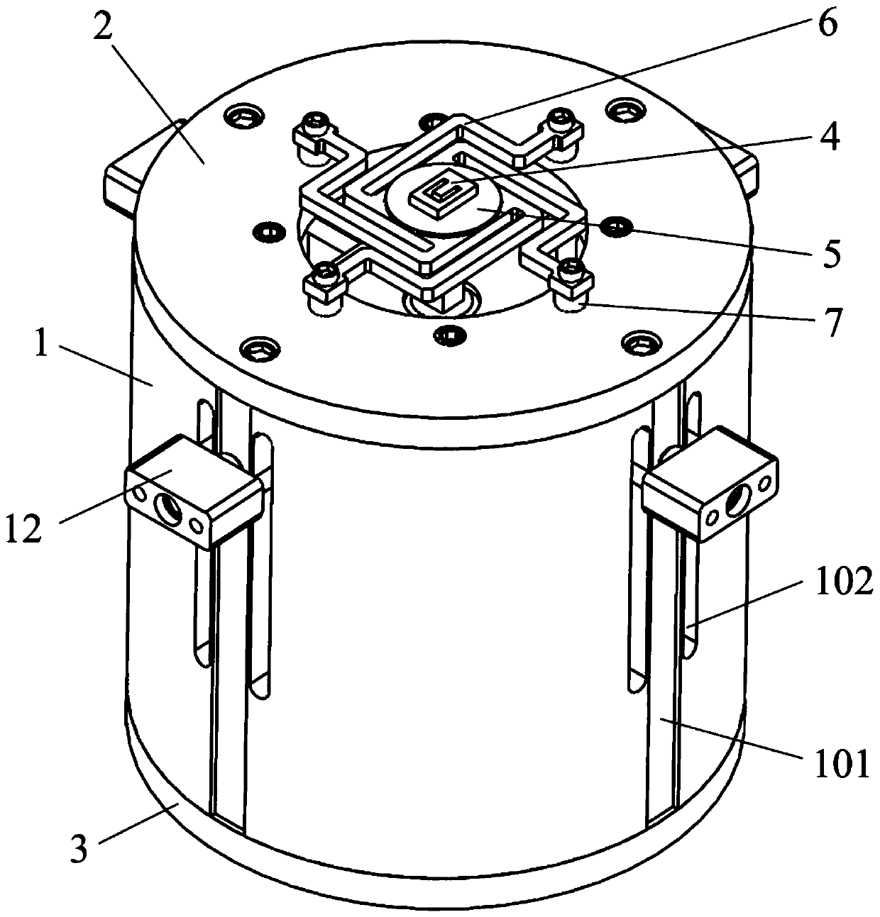 Four-axis vibration excitation device for testing the dynamic characteristics of mems microstructures