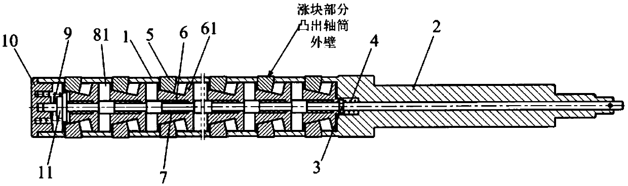 Bobbin tensioning shaft and chemical fiber filament winding device